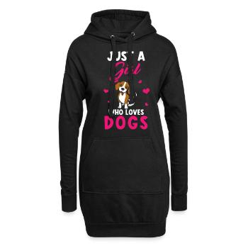 Just a girl who loves Dogs - Hoodie-Kleid - Schwarz - Vorne