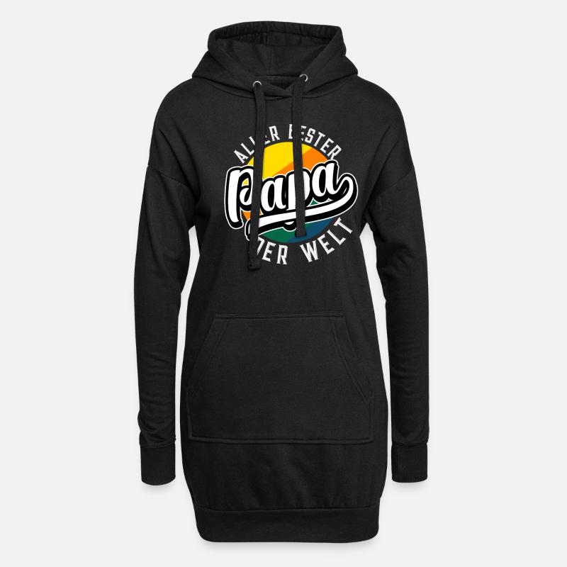 Vatertag bester Papi Papa Vater der Welt - Hoodie-Kleid - Schwarz