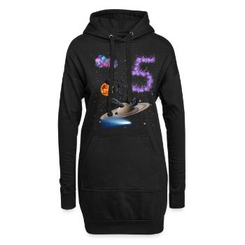 5. Geburtstag - Hoodie-Kleid - Schwarz - Vorne