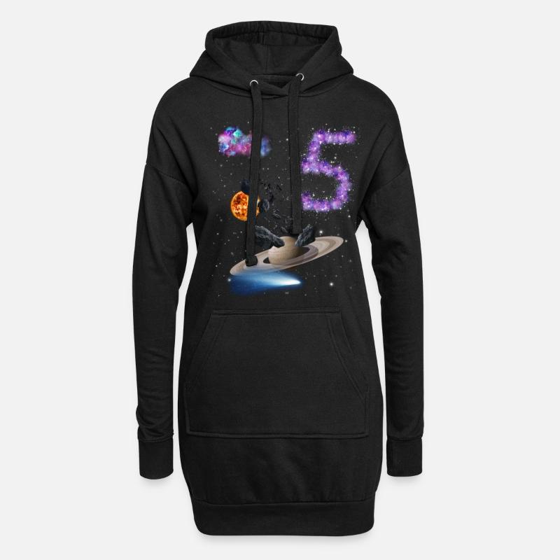 5. Geburtstag - Hoodie-Kleid - Schwarz