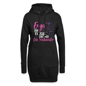 Engel ohne Flügel nennt man Lästerschwester - Hoodie-Kleid - Schwarz - Vorne