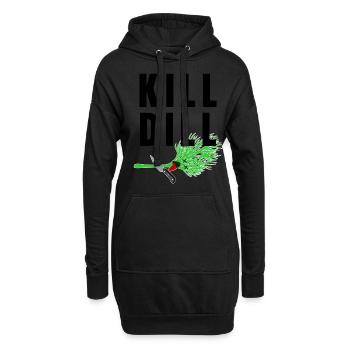 Kill Dill - lustiger Spruch - Hoodie-Kleid - Schwarz - Vorne