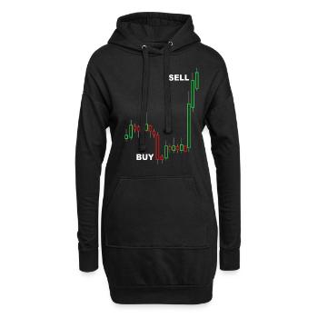 stock exchange - Hoodie Dress - black - Front