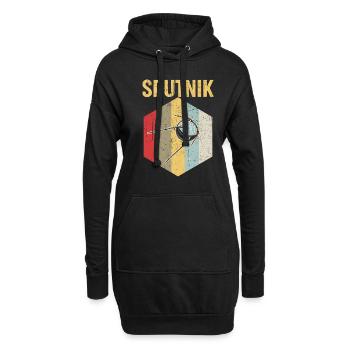 Spoutnik Conception spatiale - Sweat-shirt à capuche long Femme - noir - Devant
