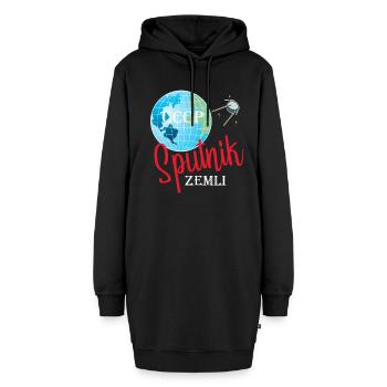 Sputnik Weltraum Design - Hoodie-Kleid - Schwarz - Vorne