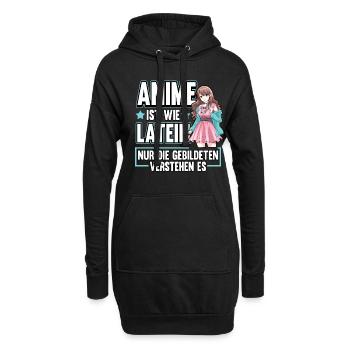 Anime ist wie Latein Otaku Manga - Hoodie-Kleid - Schwarz - Vorne