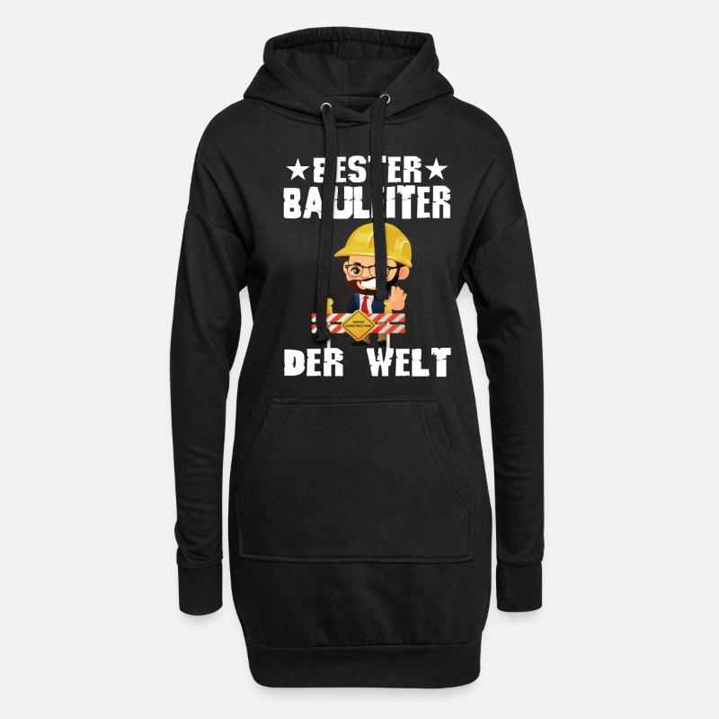 Bester Bauleiter der Welt - Hoodie-Kleid - Schwarz