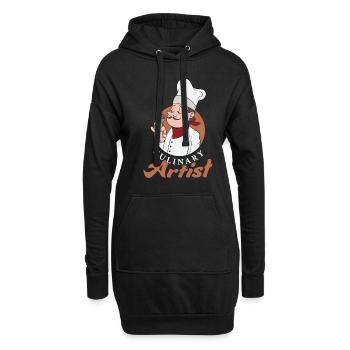 Culinary Artist Design pour chef et chef cuisinier - Sweat-shirt à capuche long Femme - noir - Devant