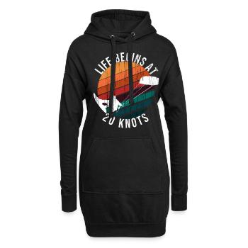 Surfen Kitesurfer Kiteboarden Kiteboard Kitesurf - Hoodie-Kleid - Schwarz - Vorne