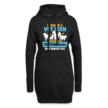 Tiermedizinische Fachangestellte Tierarzthelferin - Hoodie-Kleid - Schwarz - Vorne