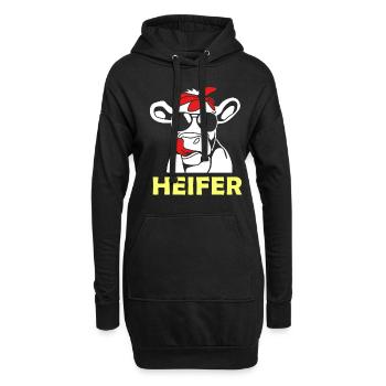 Vache - Sweat-shirt à capuche long Femme - noir - Devant