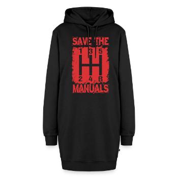 SAVE THE MANUALS KFZ Mechaniker Werkstatt Team - Hoodie-Kleid - Schwarz - Vorne