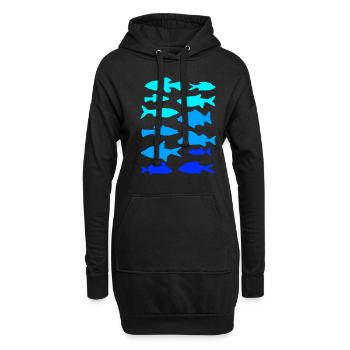 Pêcheur carpe brochet - Sweat-shirt à capuche long Femme - noir - Devant