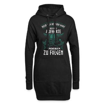 Wikinger, Altnordische Zitate, Odin, Walhalla - Hoodie-Kleid - Schwarz - Vorne