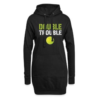 Double Trouble Tennis Team Match - Hoodie Dress - black - Front
