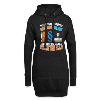 Morgens Müde Abends Blau Geile Beamten Sau - Hoodie-Kleid - Schwarz - Vorne