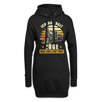 Zug Eisenbahner Geschenk Spruch lustig - Hoodie-Kleid - Schwarz - Vorne