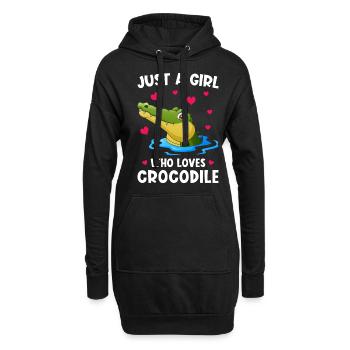 Krokodil Niedlich lustiger Spruch - Hoodie-Kleid - Schwarz - Vorne
