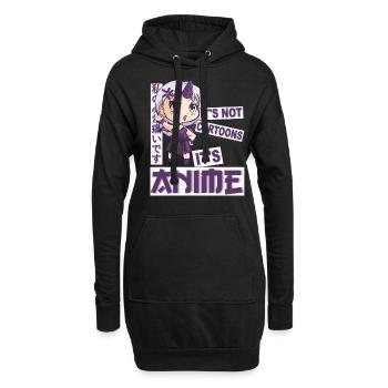 It’s Not Dessins Animés Il’s Anime - Kawaii Anime Meme - Sweat-shirt à capuche long Femme - noir - Devant