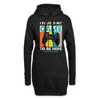 I Paused My Game To Be Here - Jeu de jeu Sort - Sweat-shirt à capuche long Femme - noir - Devant