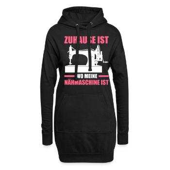 Näherin Nähmaschine Schneiderei - Hoodie-Kleid - Schwarz - Vorne