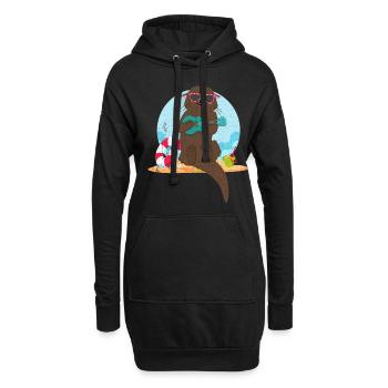 Otter plage Tshirt cadeau animal mignon furet - Sweat-shirt à capuche long Femme - noir - Devant