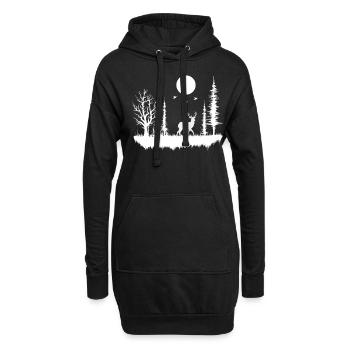 forêt nature nature nature - Sweat-shirt à capuche long Femme - noir - Devant