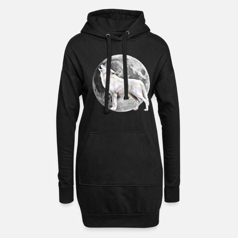 Wolf - Sweat-shirt à capuche long Femme - noir