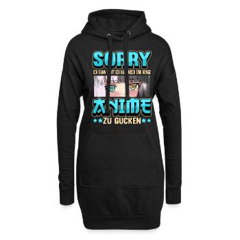 Anime Otaku Weeb Merch Figur Cosplay Manga Lustig - Hoodie-Kleid - Schwarz - Vorne