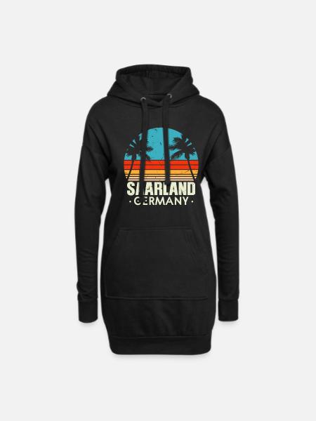 Saarland Retro Vintage Design - Hoodie-Kleid - Schwarz