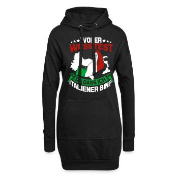 Italien Flagge Tshirt Sprüche Sizilien Mailand Rom - Hoodie-Kleid - Schwarz - Vorne