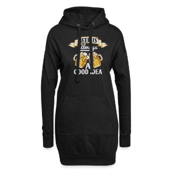 Lustige Bier Sprüche Geschenk Männer Frauen - Hoodie-Kleid - Schwarz - Vorne