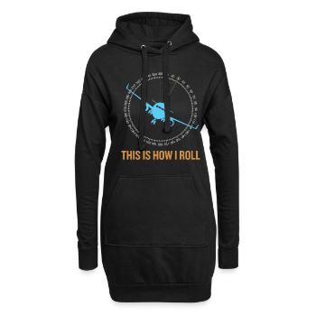 This Is How I Roll Airplane - Sweat-shirt à capuche long Femme - noir - Devant