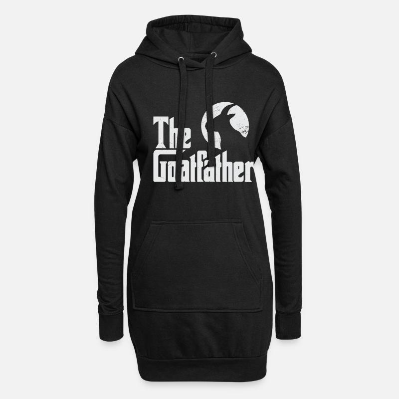 Die Ziege - Hoodie-Kleid - Schwarz