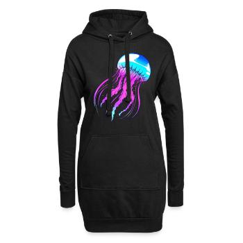 Qualle - Hoodie-Kleid - Schwarz - Vorne