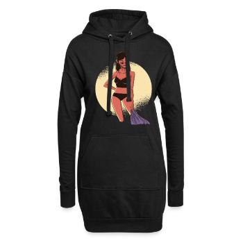 Sexy femme en vacances Soleil Sexy Girl - Sweat-shirt à capuche long Femme - noir - Devant