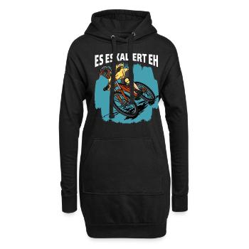 Downhill - Es Eskaliert Eh Mountainbiker Radfahrer - Hoodie-Kleid - Schwarz - Vorne