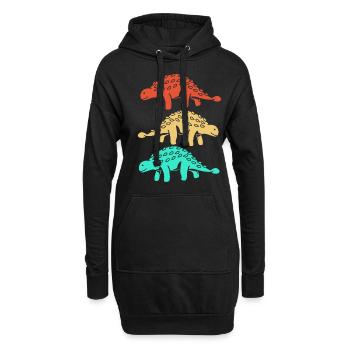 Dino - Sweat-shirt à capuche long Femme - noir - Devant