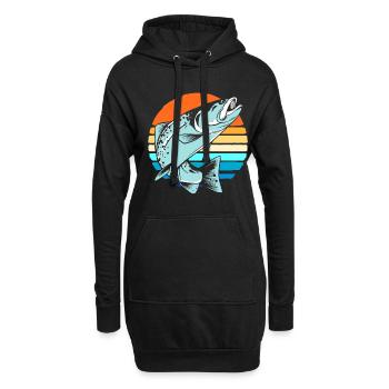 Pêche pêche - Sweat-shirt à capuche long Femme - noir - Devant