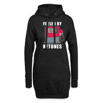 Keto Diète Ketogen Ketose Hydrates de carbone - Sweat-shirt à capuche long Femme - noir - Devant