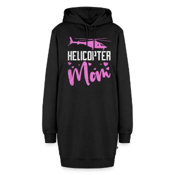 Helikopter Mama Kinder Mutter Eltern - Hoodie-Kleid - Schwarz - Vorne