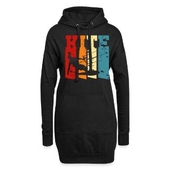 Kiteboarding - Kitesurfer - Hoodie-Kleid - Schwarz - Vorne