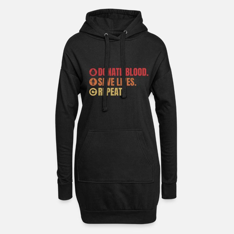 Blutspende Blutspender Blut Spender Spende spenden - Hoodie-Kleid - Schwarz