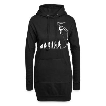 Evolution des Kletterns, Bouldern, Bergsteigen - Hoodie-Kleid - Schwarz - Vorne