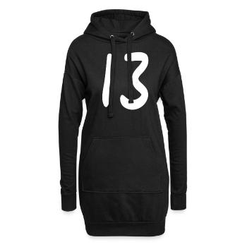 Nombre 13 - Sweat-shirt à capuche long Femme - noir - Devant