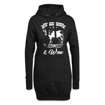 Kuh Kühe Spruch - Hoodie-Kleid - Schwarz - Vorne