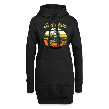 Vélos vélos vélo rétro vélo - Sweat-shirt à capuche long Femme - noir - Devant