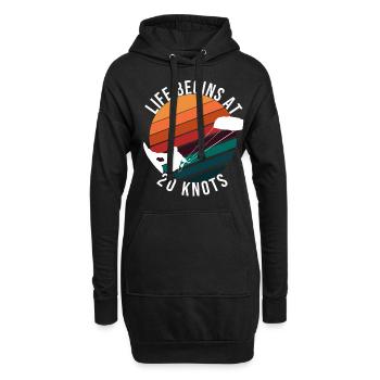 Kitesurfer Kiteboarding Kite Surfer Surfing - Hoodie-Kleid - Schwarz - Vorne