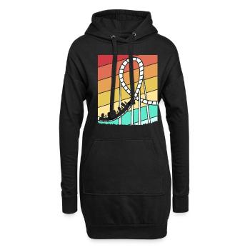 Montagnes russes - Sweat-shirt à capuche long Femme - noir - Devant