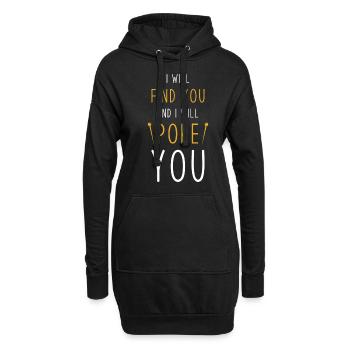 Poke Meme Ärgern Sticheln - Hoodie-Kleid - Schwarz - Vorne